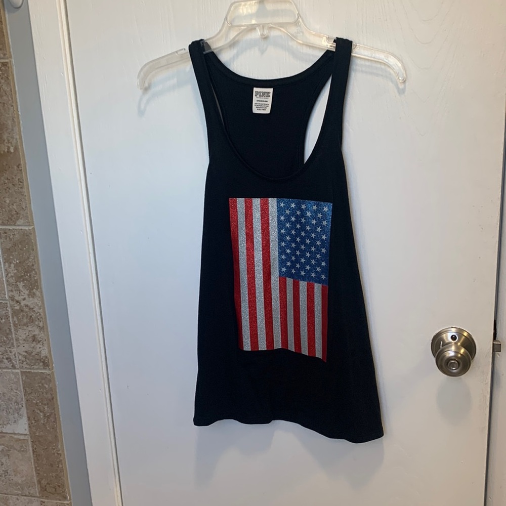 PINK American flag tank top